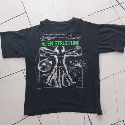 Alien Structure美式复古街头暗黑小众设计感hiphop高街短袖T恤潮