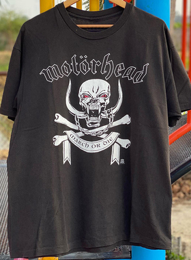 Motorhead英国摇滚乐队高街重磅短袖vintage古着感潮牌印花T恤衫