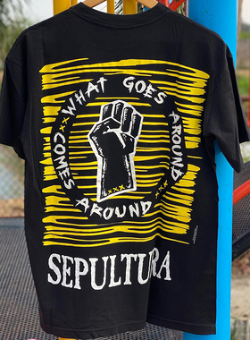 Sepultura金属摇滚乐队hiphop嘻哈说唱高街半截袖潮牌印花短袖T恤