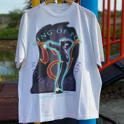 Michael Jackson迈克尔杰克逊专辑纪念款高街潮牌男女短袖情侣T恤