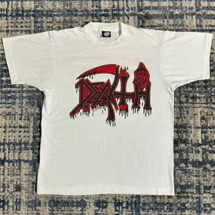 Death美式重金属乐队潮牌短袖T恤FOG美式高街痞帅小领口体恤衫男