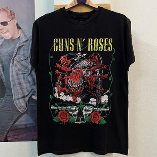 硬摇滚炸街痞帅短袖 Roses枪炮与玫瑰乐队Cityboy美式 T恤 Guns