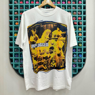 Kurt Cobain致敬科特柯本短袖T恤vintage美式潮牌小领口高街半袖