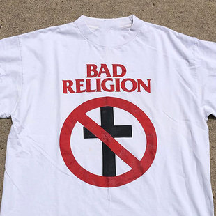 BAD RELIGION邪朋克乐队美潮摇滚短袖街头风oversize宽松男士T恤