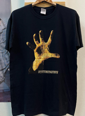 System Of A Down堕落体制乐队手掌印花短袖T恤hiphop痞帅半袖潮