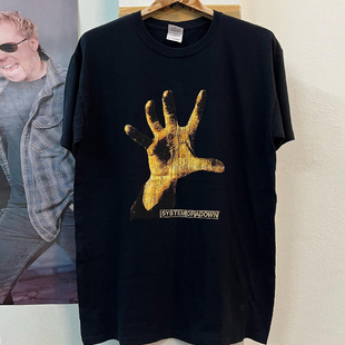 System Of A Down堕落体制乐队手掌印花短袖T恤hiphop痞帅半袖潮