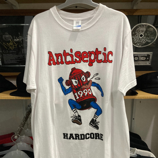 Antiseptic朋克摇滚短袖 重磅纯棉小领口Tee T恤hiphop潮牌高街美式