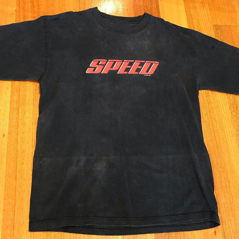 speed趣味创意十字架潮牌印花短袖ins高街vintage古着重磅棉t恤潮