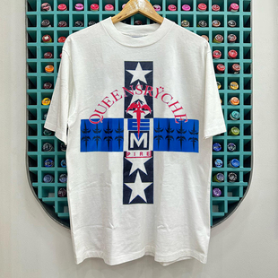 Queensryche皇后杀手乐队美式重金属风vintage古着感潮牌短袖T恤