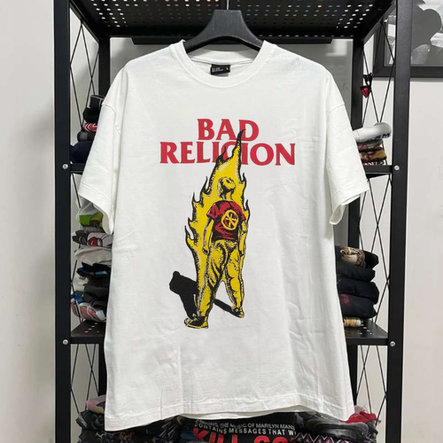 Bad Religion乐队波普艺术插画OS风短袖T恤美式vintage潮流情侣装