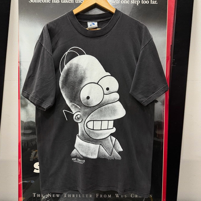 Homer Simpson辛普森一家美式卡通古着风插画创意趣味潮牌短袖T恤
