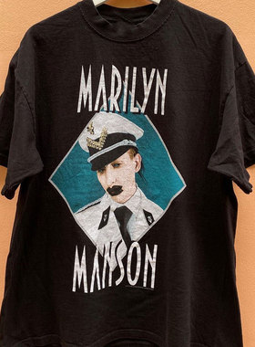 Marilyn Manson玛丽莲曼森vintage高街hiphop哥特风男女短袖T恤