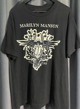 Marilyn Manson玛丽莲曼森学院风Y2K复古街头落肩短袖男女宽松T恤