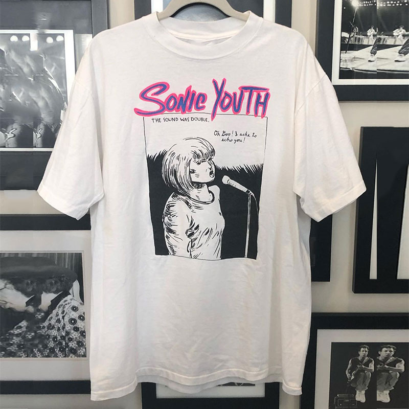 Sonic Youth音速青年朋克摇滚乐队短袖FOG潮牌oversize情侣款T恤
