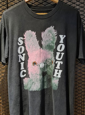sonic youth音速青年摇滚乐队古着高街短袖hiphop饶舌说唱纯棉T恤