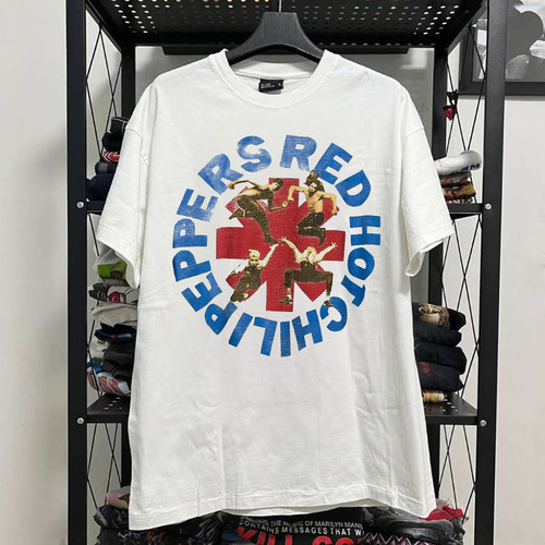 Red Hot Chili Peppers红辣椒乐队复古高街美式原宿风Rapc短袖T恤