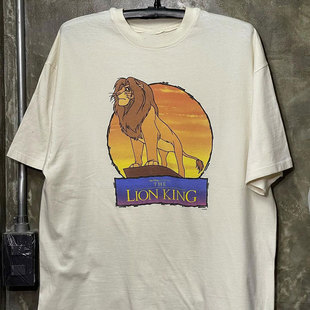 lion king狮子王卡通学院风短袖男女vintage美式复古cec高质量T恤