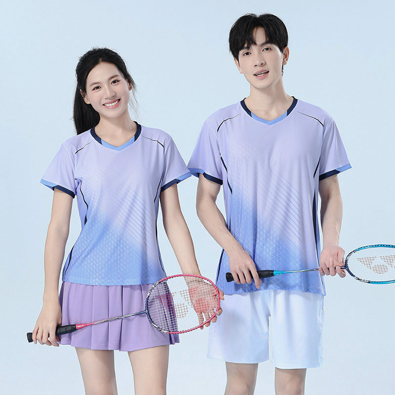 新款羽毛球服套装男女款速干韩版短袖网球服乒乓球比赛团队服定制