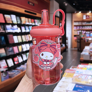 三丽鸥派对果茶太空杯女生高颜值便携吸管水杯儿童库洛米塑料杯