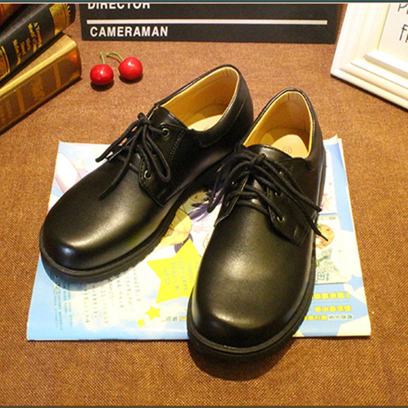 深圳正品统一校鞋 中学生制服礼服升旗搭配 男款学生表演出黑皮鞋