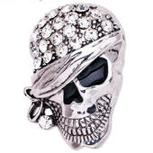 欧美新款 夸张独眼骷髅头胸针男个性 别针西服胸花勋章万圣节配饰品