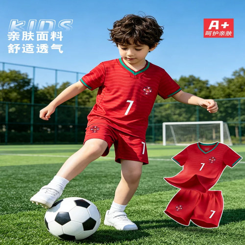 葡萄C罗牙球衣世界国家队杯主客场比赛训练服定制儿童足球服套装
