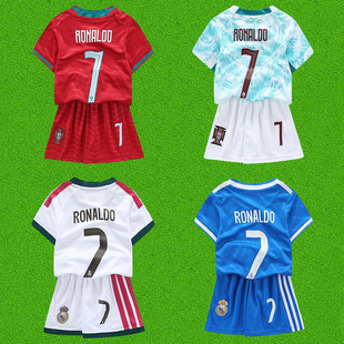 儿童2026葡萄牙国家队C罗7号球衣皇马主客场足球服Ronaldo jersey