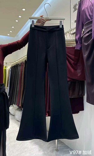 【堂家TXQ】V97加绒喇叭裤高腰裤冬季泉熙正品女装弹力面料
