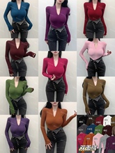 冬上新！【ELEVEN-11】V领上衣打底小衫  11188#  LKZ