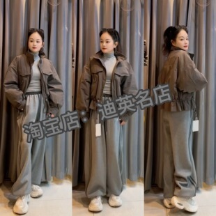 【漫步茶茶】5228新款翻领下摆花边轻薄保暖羽绒服外套90%白鸭绒