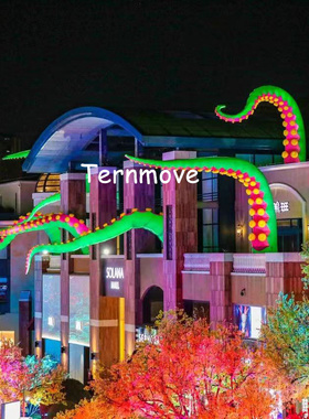 定制章鱼触须气模爬墙八爪鱼模型充气悬挂鱿鱼须卡通海洋动物装饰