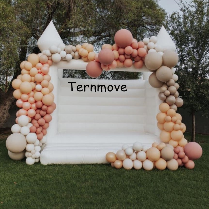 户外儿童充气城堡滑梯白色家用室内小型淘气堡蹦蹦床玩具婚礼跳床