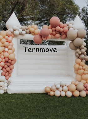 户外儿童充气城堡滑梯白色家用室内小型淘气堡蹦蹦床玩具婚礼跳床