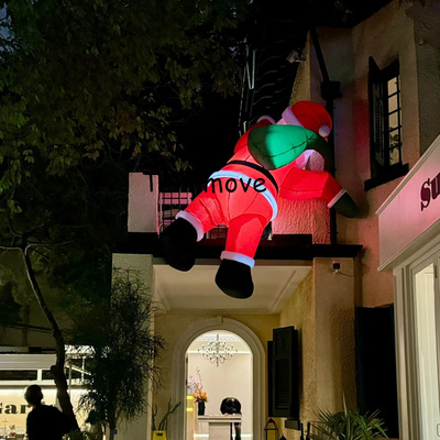 圣诞节装饰品圣诞老人爬梯大型充气气模店铺户外场景布置摆件挂饰