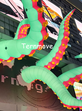 定制充气章鱼触手鱿鱼须气模卡通海洋酒吧活动外门头商场美陈引流