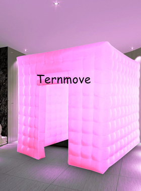 外贸爆款inflatable photo booth 便携式活动展览LED灯充气照相亭