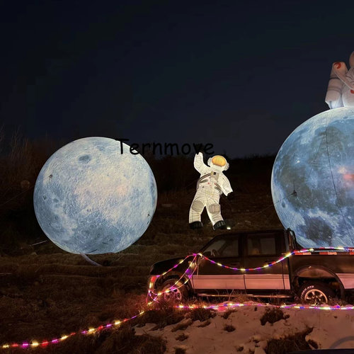 大型发光充气月球气模定制户外美陈月亮气膜中秋节充气星球网红