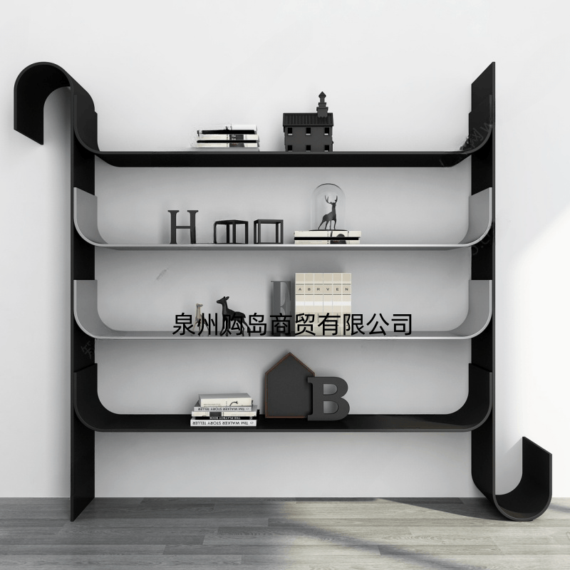 新品烤漆书架书柜现代简约艺术装饰架陈列架置物架收纳展示柜定制