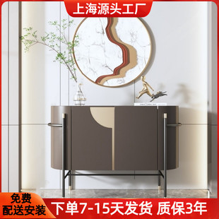 极简入户玄关柜多功能收纳储物柜茶水柜整装 北欧烤漆餐边柜意式