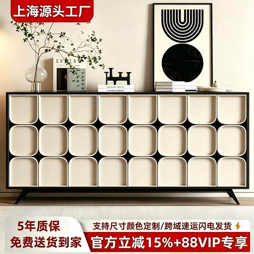 意式烤漆餐边柜实木玄关柜储物柜
