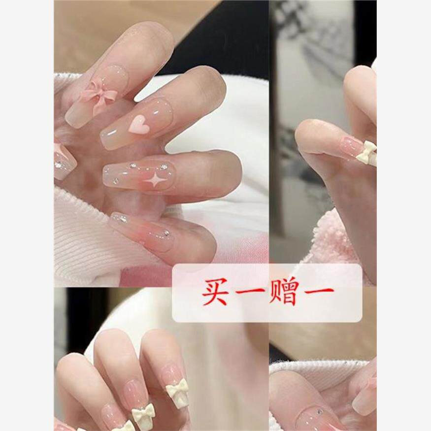 儿童穿戴甲11岁12高级感假指甲贴片美甲成品可拆卸穿戴甲片ins风