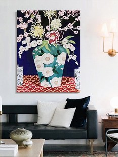 大芬村纯手绘油画中古植物花卉艺术花瓶客厅沙发墙装饰画玄关挂画
