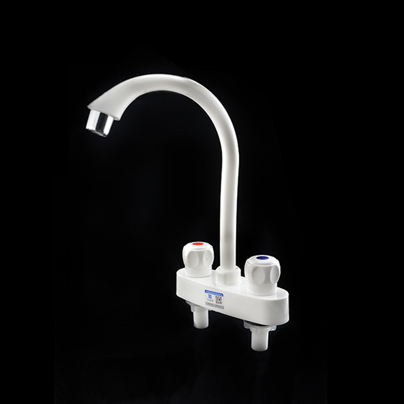 塑料浴室双开关洗手陶瓷面盆龙头