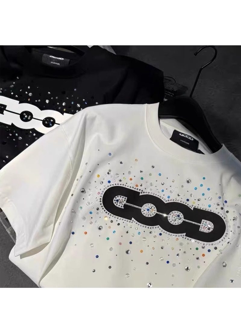 【อัญมณีหรูหราเบาๆ】เสื้อยืดแขนสั้น 3D ลายอัญมณีลูกอมหลากสี สไตล์เดียวกับหวังซู่หลง ใช้ได้ทั้งชายและหญิง