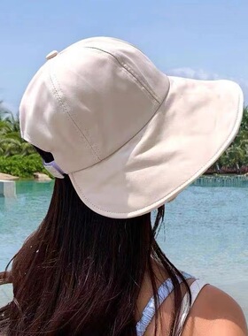 渔夫帽女夏季遮阳帽户外防晒帽跨境鸭舌帽日系太阳帽小香风 帽子