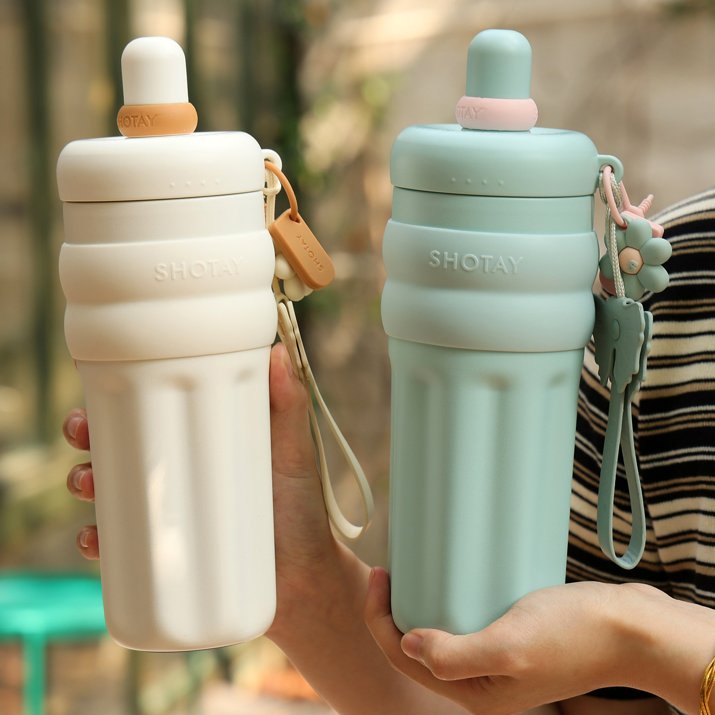 茶水分离保温杯女士高颜值2025新款吸管水杯办公室316l不锈钢杯子