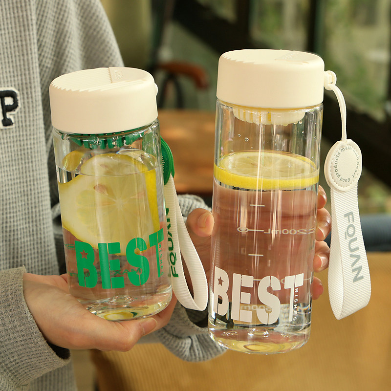 泡茶塑料水杯男女士带茶隔便携刻度耐高温直饮高颜值学生防摔杯子