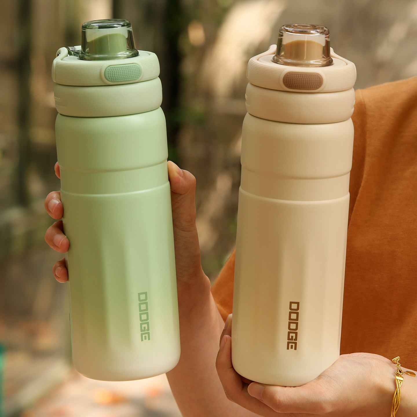 渐变色保温杯双饮口男女316不锈钢水杯学生上学专用2025新款杯子