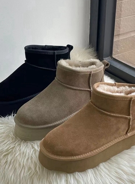 澳洲系列24年冬季新加厚棉靴防水台增高羊毛雪地靴女鞋短靴TA3086