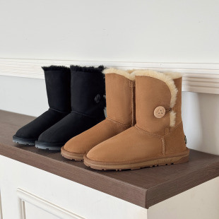 EVERAU澳洲2025新款 子保暖加厚防滑3003 真皮雪地靴男女中筒棉鞋